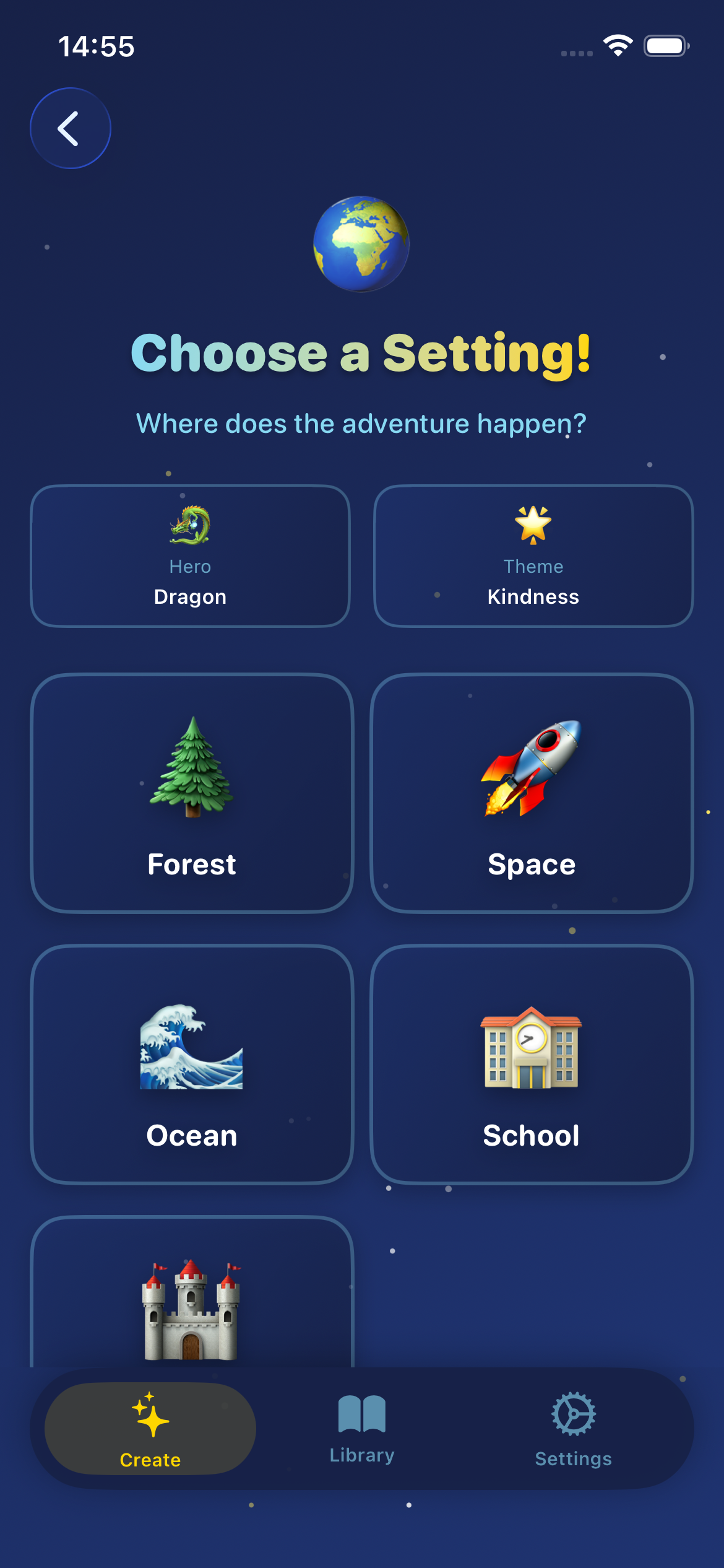 Choose a setting screen